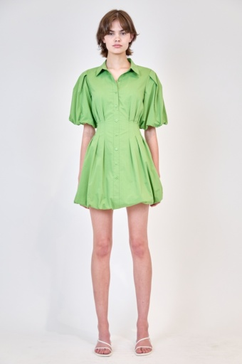 CLEO BALLOON PINTUCK MINI DRESS