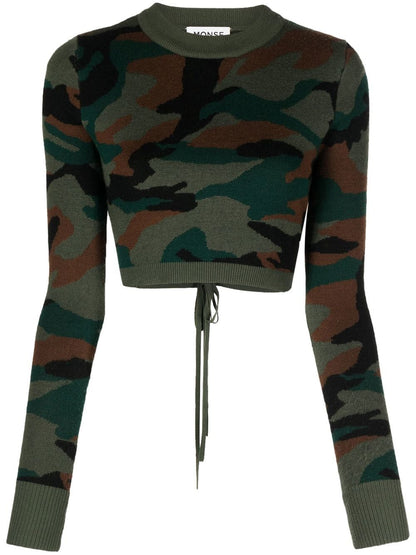 CAMO CROPPED SWEATER