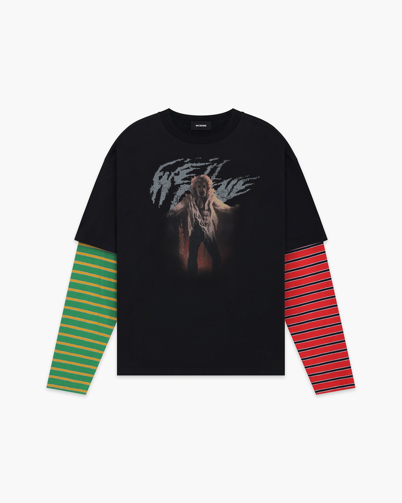 MIX STRIPE LAYERED LONG-SLEEVED T-SHIRT