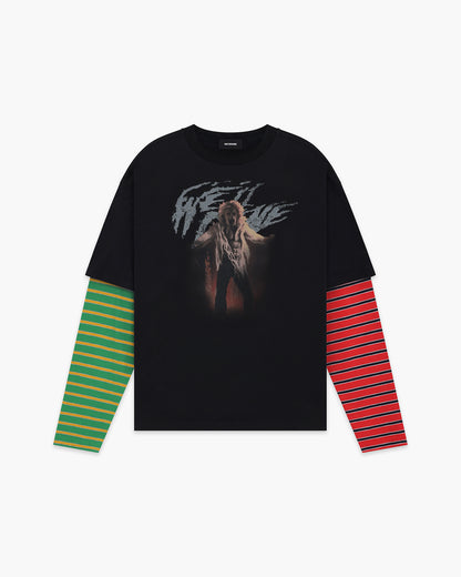 MIX STRIPE LAYERED LONG-SLEEVED T-SHIRT