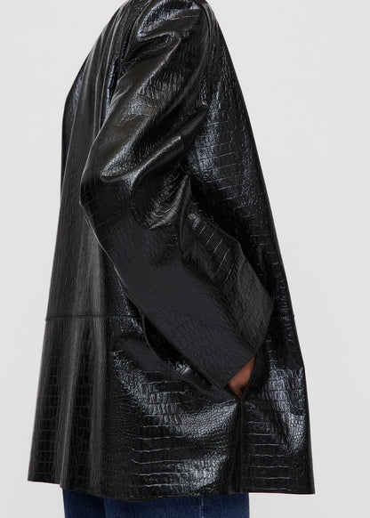 CROCO EMBOSSED LEATHERBLAZER