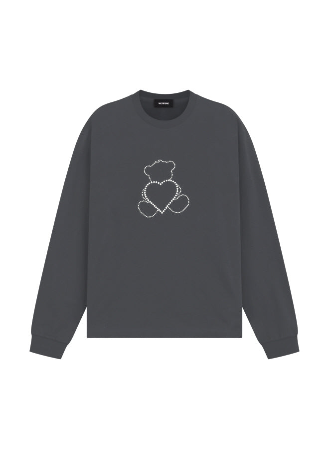 CHARCOAL PEARL BEAR LONG-SLEEVED T-SHIRT