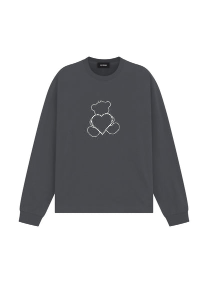 CHARCOAL PEARL BEAR LONG-SLEEVED T-SHIRT