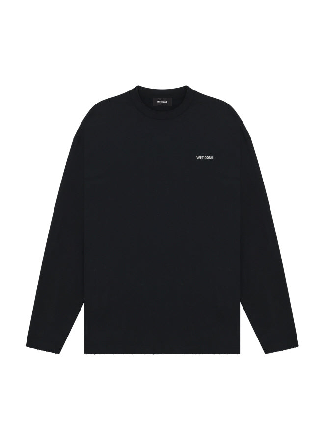 BLACK PRINCESS PRINT DAMAGED LONG-SLEEVED T-SHIRT