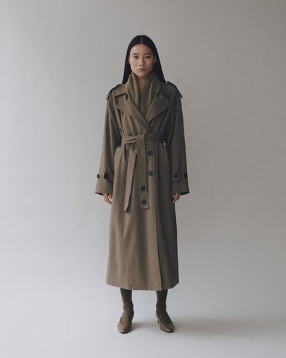 WOOL BLEND LONG TRENCH
