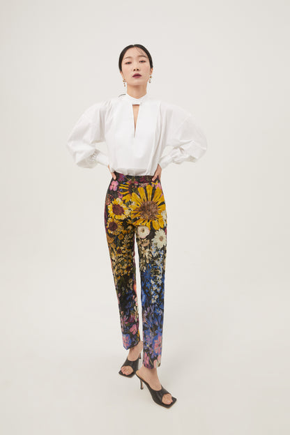 COTTON POPLIN BALLOON SLEEVE SHIRT