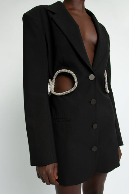 CRYSTAL LINKED BLAZER DRESS