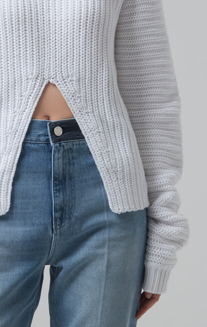 TURTLE NECK SWEATER WITH FRONT SLIT