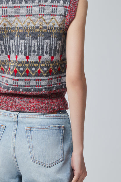 PRINTED KNIT VEST