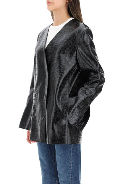 CROCO EMBOSSED LEATHERBLAZER