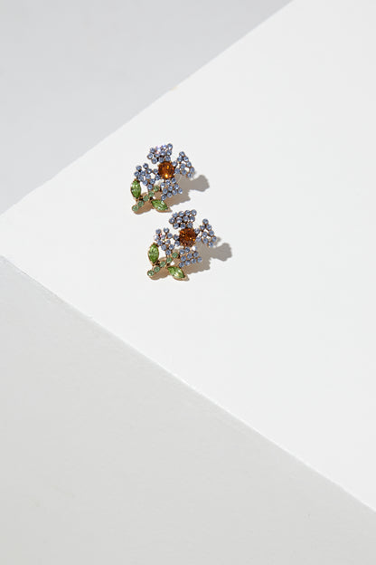 CRYSTAL FLOWER EARRI