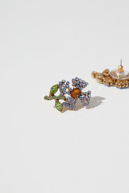 CRYSTAL FLOWER EARRI