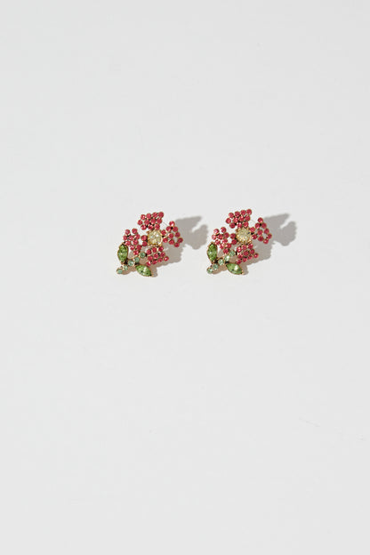 CRYSTAL FLOWER EARRI