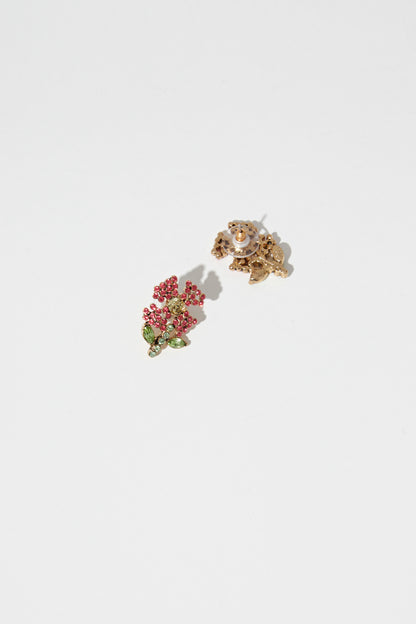 CRYSTAL FLOWER EARRI