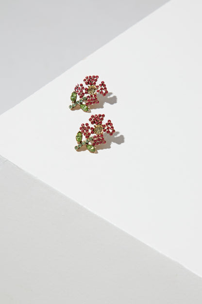 CRYSTAL FLOWER EARRI