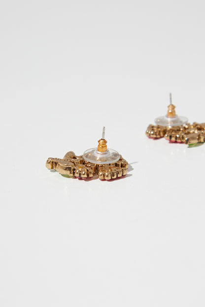 CRYSTAL FLOWER EARRI