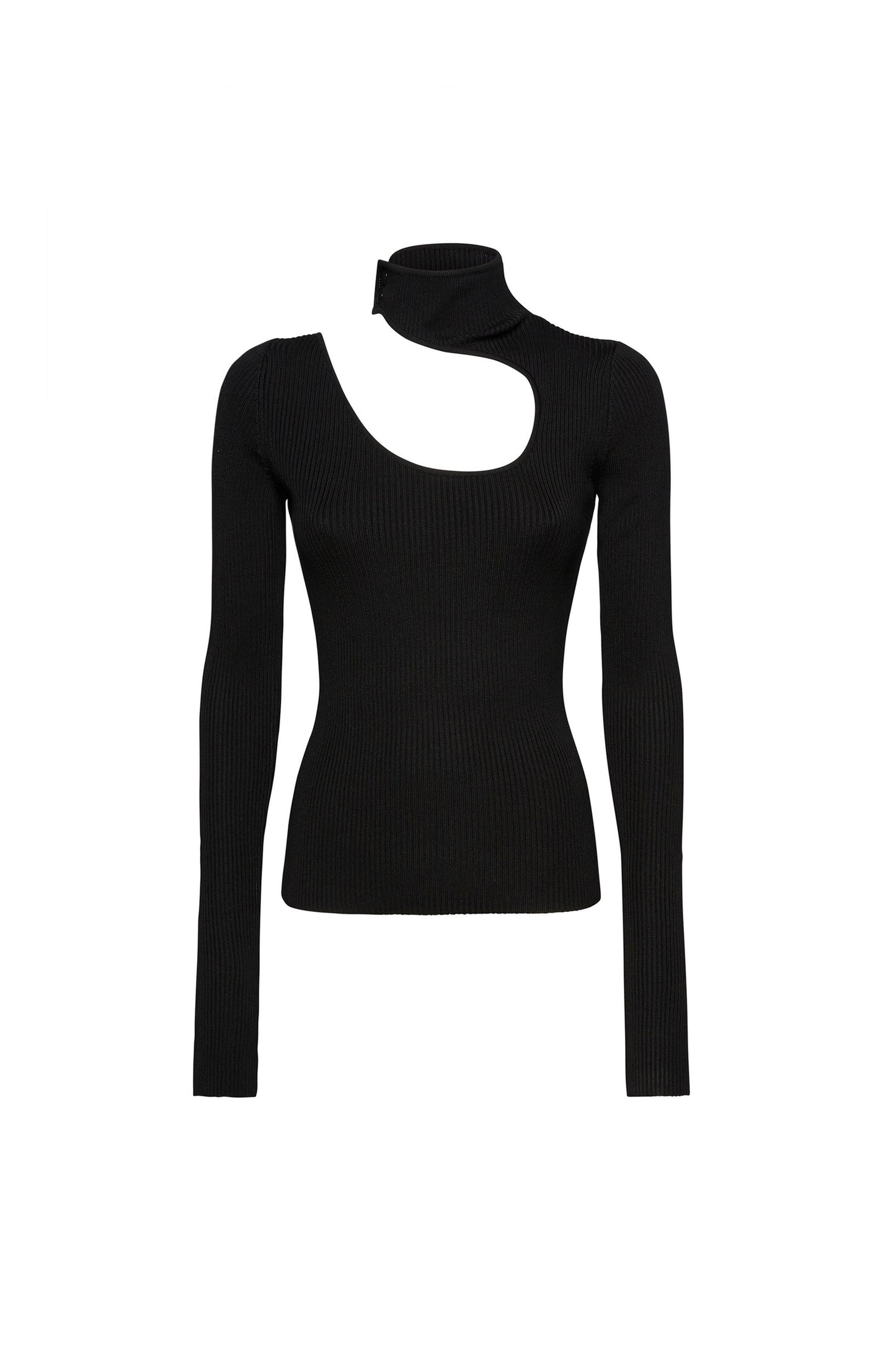 SLIM FIT RIBBED TOP WITH CUTOUT
