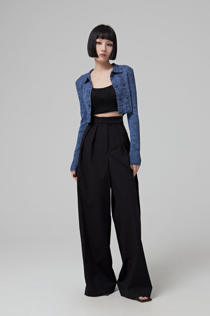 DOUBLE BUTTONCROPPED CARDIGAN