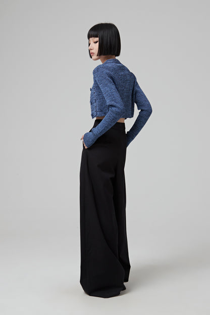 DOUBLE BUTTONCROPPED CARDIGAN