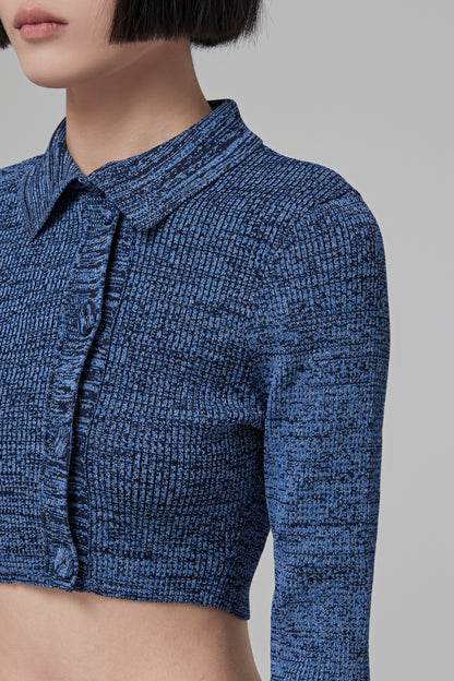 DOUBLE BUTTONCROPPED CARDIGAN