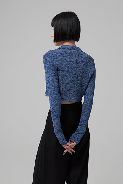 DOUBLE BUTTONCROPPED CARDIGAN