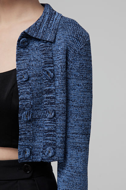 DOUBLE BUTTONCROPPED CARDIGAN