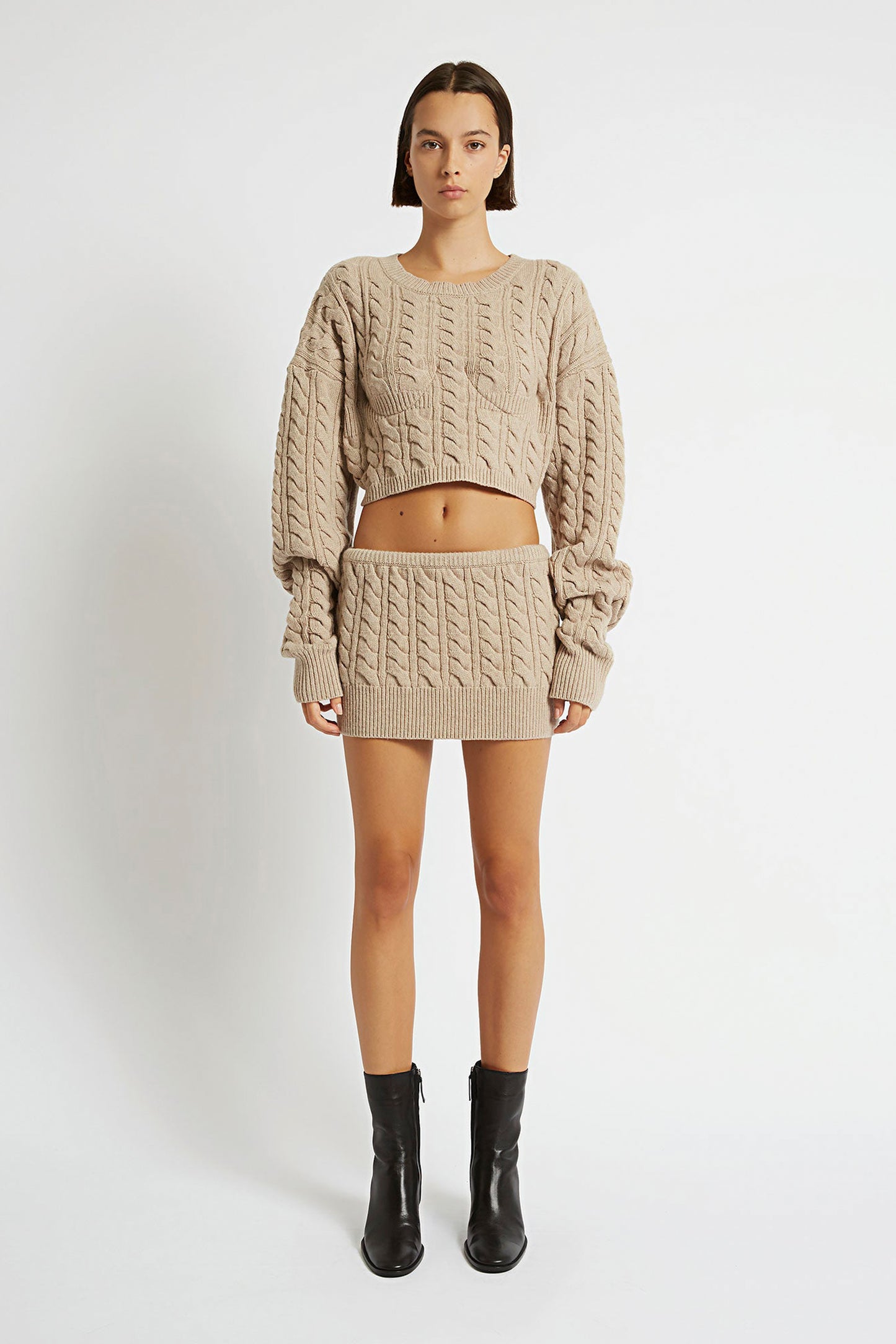 CABLE KNIT MICRO SKIRT