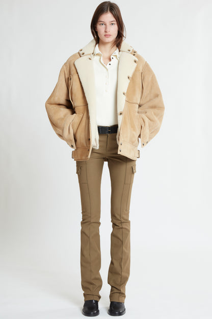 LOOSE FIT SHEARLING JACKET WITH SNAP BUTTONS