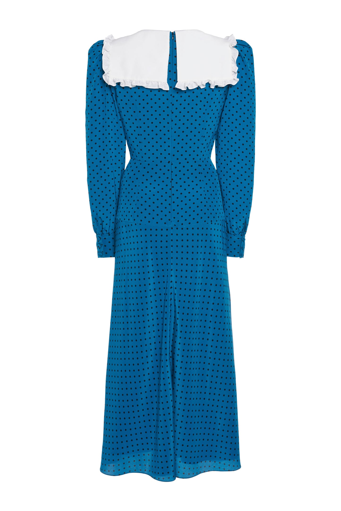 POLKA DOT SILK DRESS WITH COLLAR