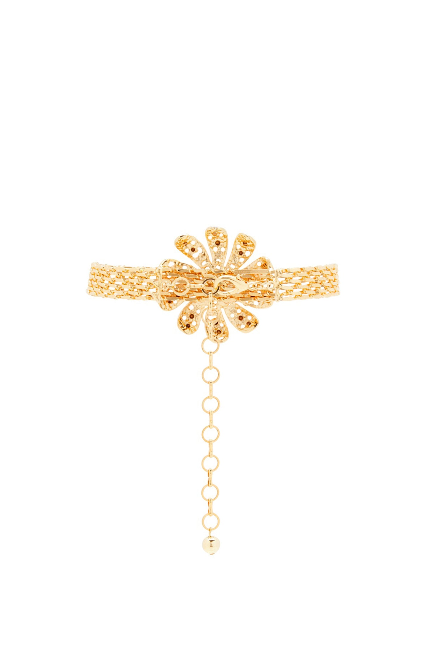 CHAIN BELT WITH DAISY EMBELLISHMENT