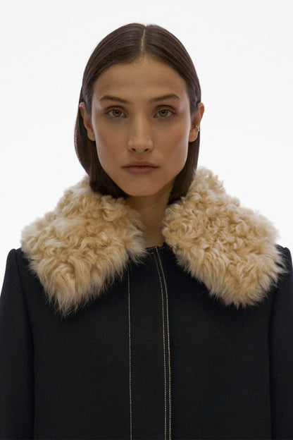 FUR COLLAR COAT.DENS