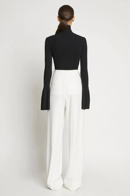Viscose Rib Zip Sweater