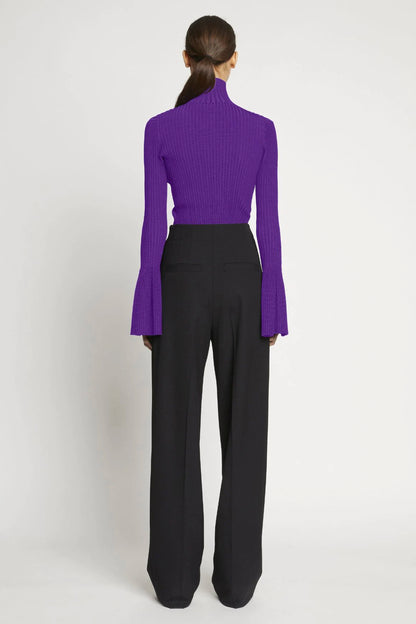 Viscose Rib Zip Sweater