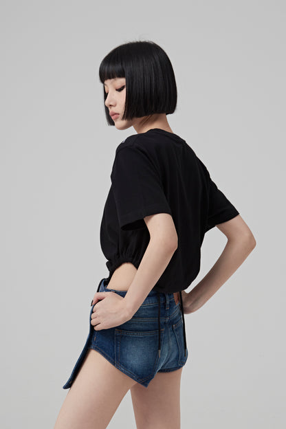 CLASSIC RUCHED BODY T-SHIRT
