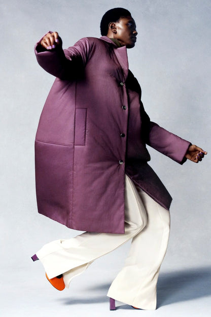 WIDE PANTS IN RECYCLED GABARDINE ZIPPED ON THE TOP OF THE LEG