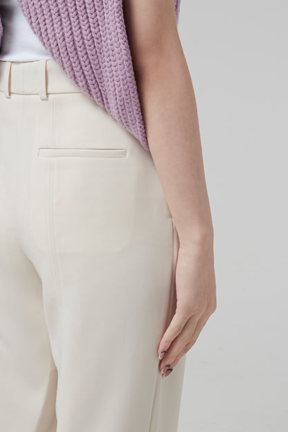 WIDE PANTS IN RECYCLED GABARDINE ZIPPED ON THE TOP OF THE LEG