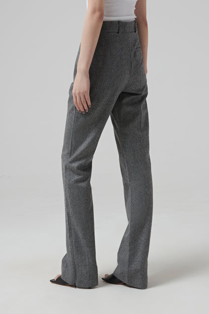 WOOL STRAIGHT PANTS. INVISIBLE ZIPPERS IN THE BOTTOM