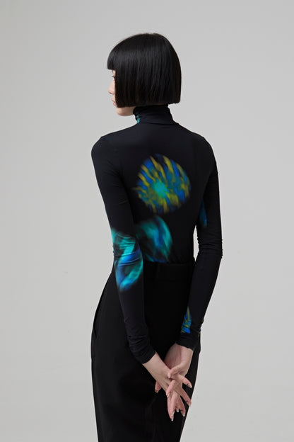 PRINTED SECOND SKIN LONG SLEEVES SHIRT IN RECYCLED POLYAMIDE