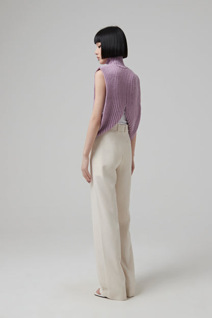 SLEEVELESS TURTLENECK WOOL SWEATER