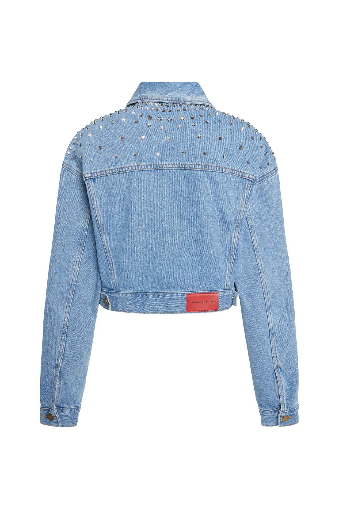 DENIM JACKET WITH CRYSTAL EMBELLISHMENT