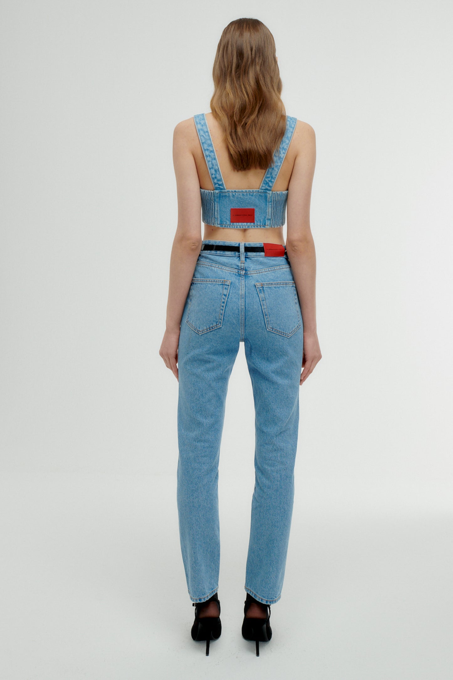 DENIM BRALET WITH CRYSTAL EMBELLISHMENT