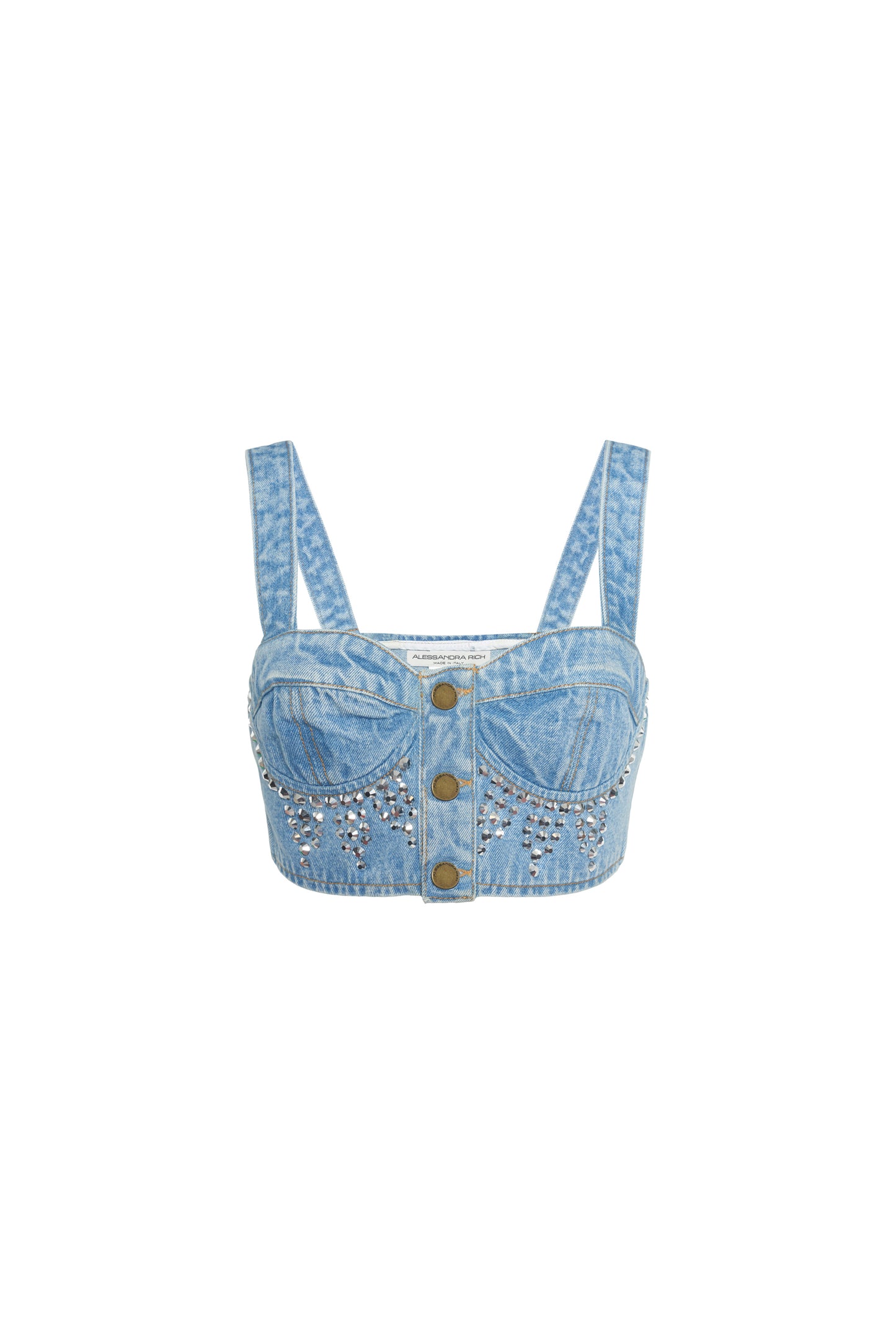 DENIM BRALET WITH CRYSTAL EMBELLISHMENT