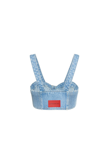 DENIM BRALET WITH CRYSTAL EMBELLISHMENT