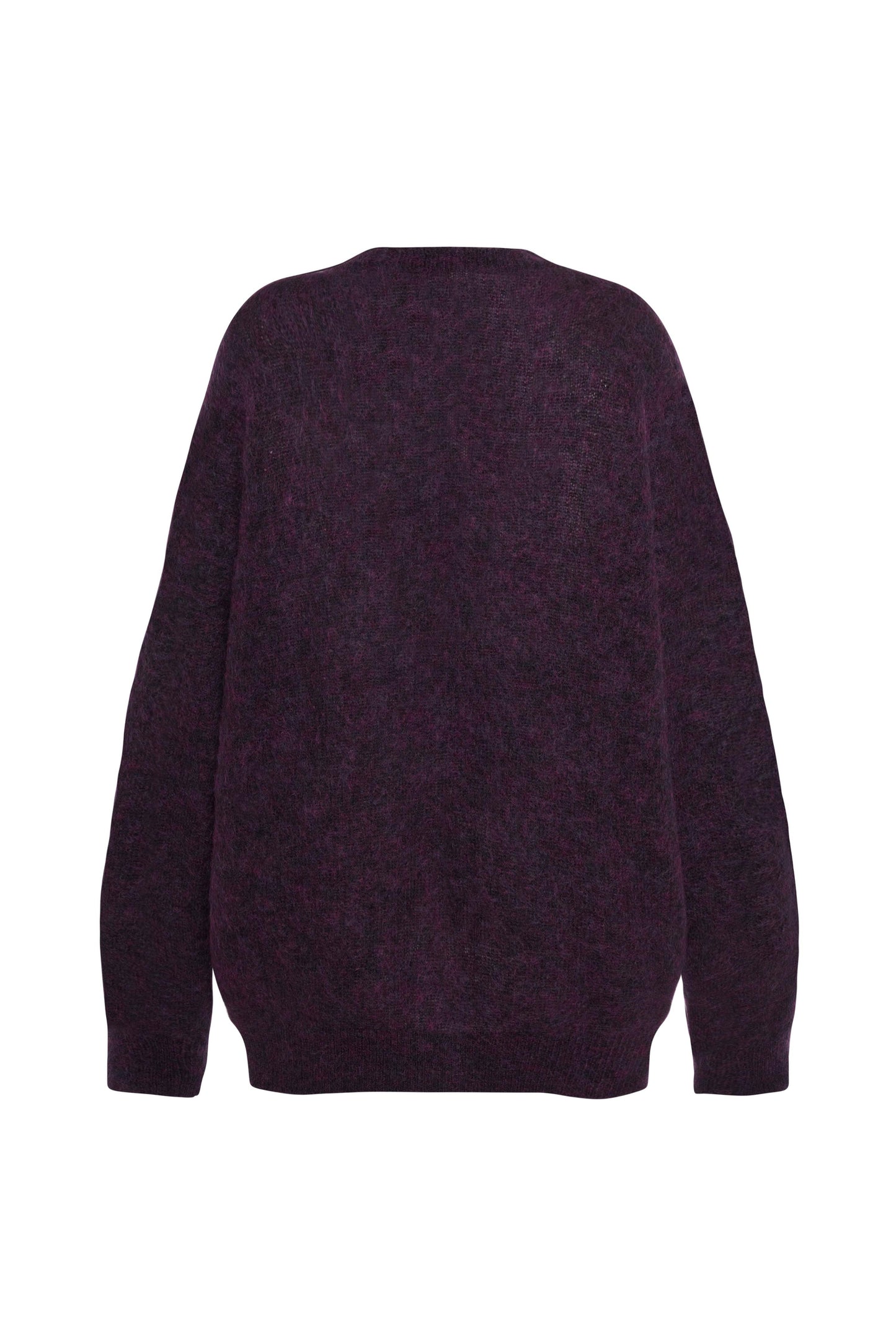 MOHAIR KNITTED LONG CARDIGAN WITH CRYSTAL HOTFIX