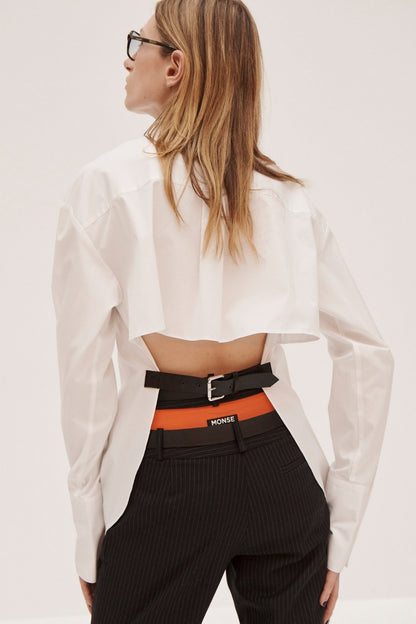 BELTED BACK SHIRT