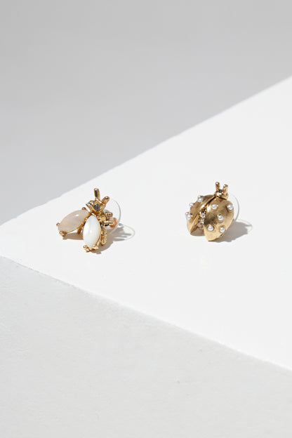 ASYMMETRIC LADYBUG EARRING