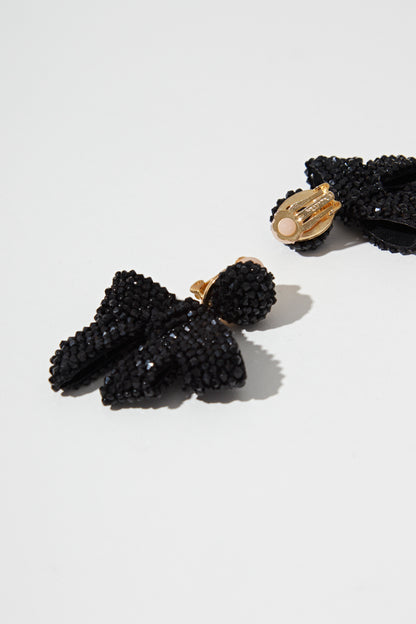 CRYSTAL BOW EARRING
