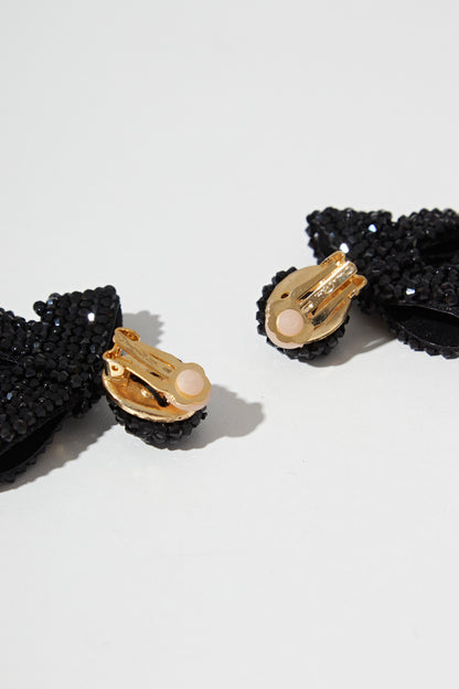 CRYSTAL BOW EARRING