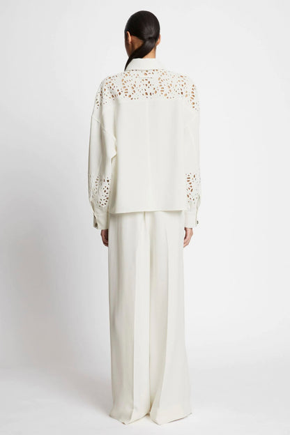 TEXTURED VISCOSE CREPE PANTS
