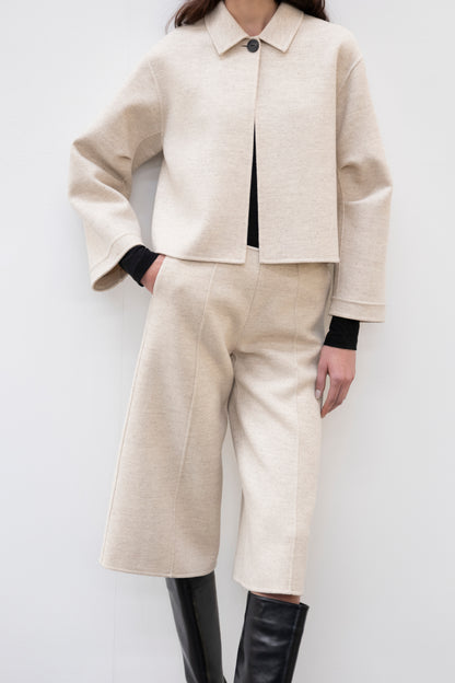DOUBLE FACE CROP PANTS